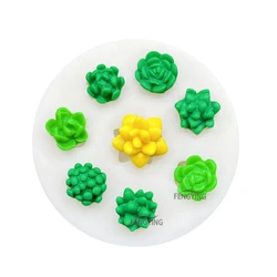 Succulent Plants Silicone Mold Sugarcraft Cupcake Baking Mold Fondant Cake Decorating Tools