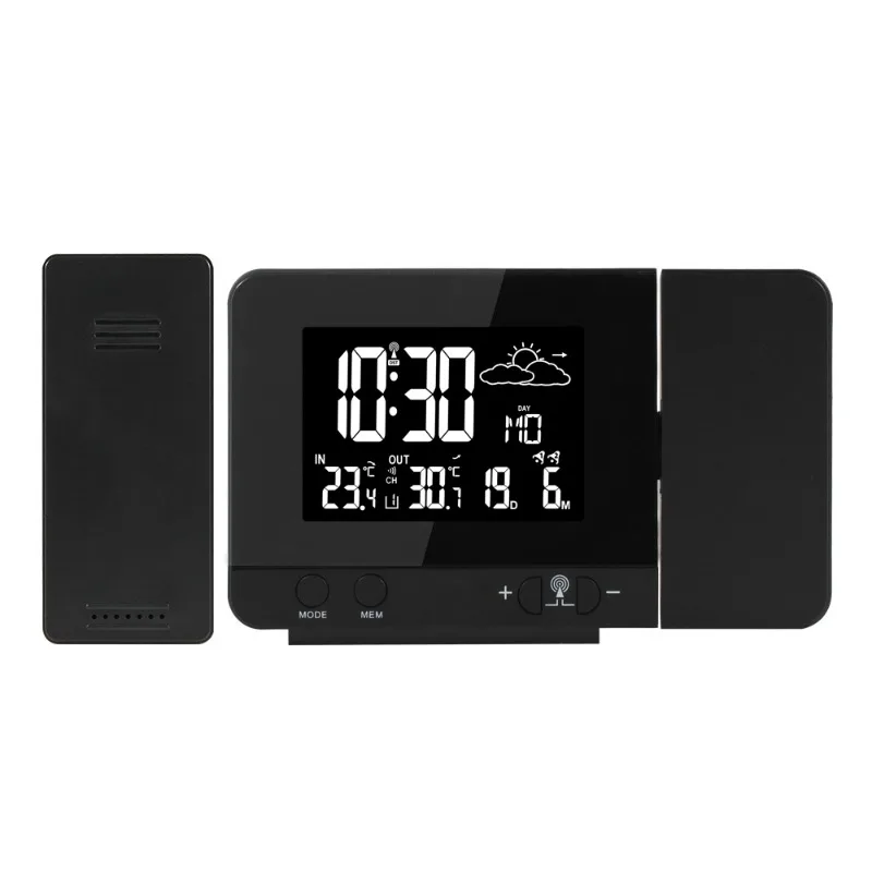 Reloj meteorológico 3531B, pantalla de 8 colores, despertador de proyección, temperatura interior y exterior, pronóstico del tiempo, reloj USB para dormir