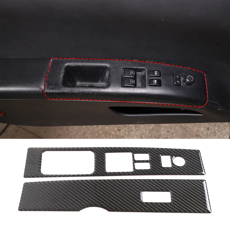 

For 2003-2006 Nissan 350Z soft carbon fiber car styling car glass lift switch button frame sticker car interior accessories LHD