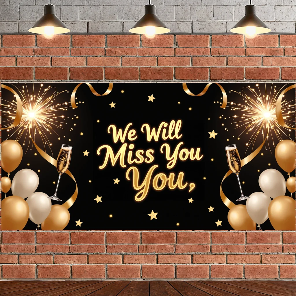 Farewell Military Banner We Will Miss You Backdrop Decor Party Celebration Decoration Backdrop Banner Photography Props