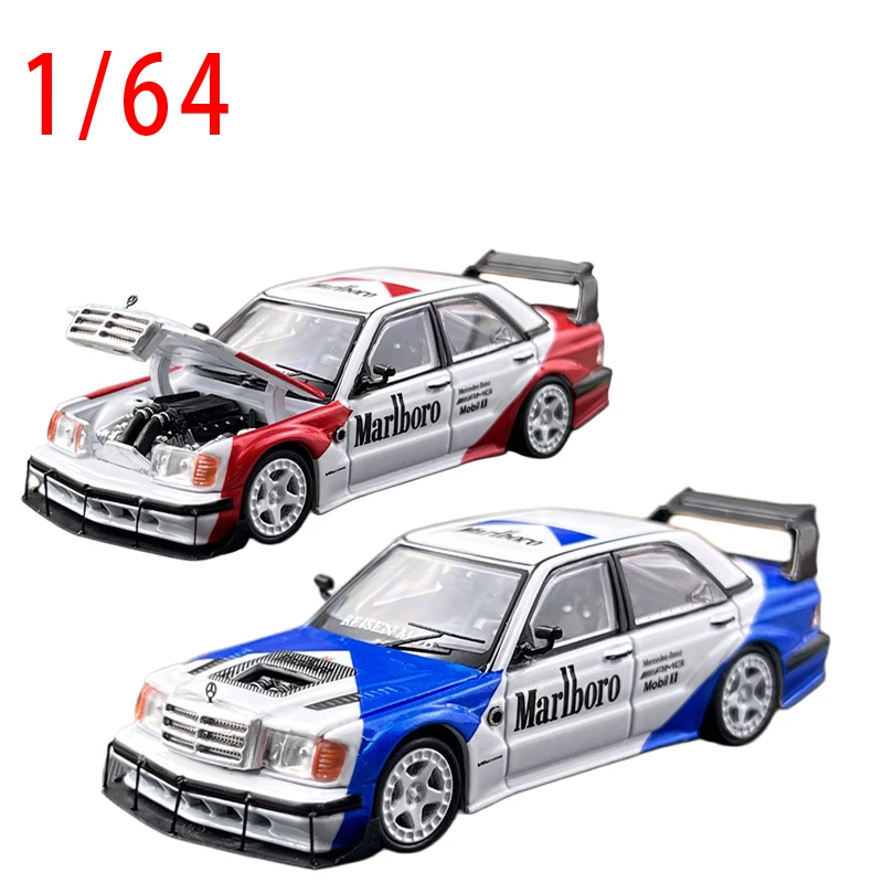 

Коллекционная модель автомобиля Mercedes-Benz W201 190E в масштабе 1:64, литая под давлением, игрушечная машинка из сплава, подарок для мальчиков