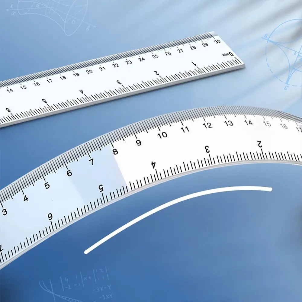 Desk Accessories 15cm 20cm 30cm 40cm Straight Ruler Plastic Transparent Measuring Ruler Multifunction Drawing Ruler School