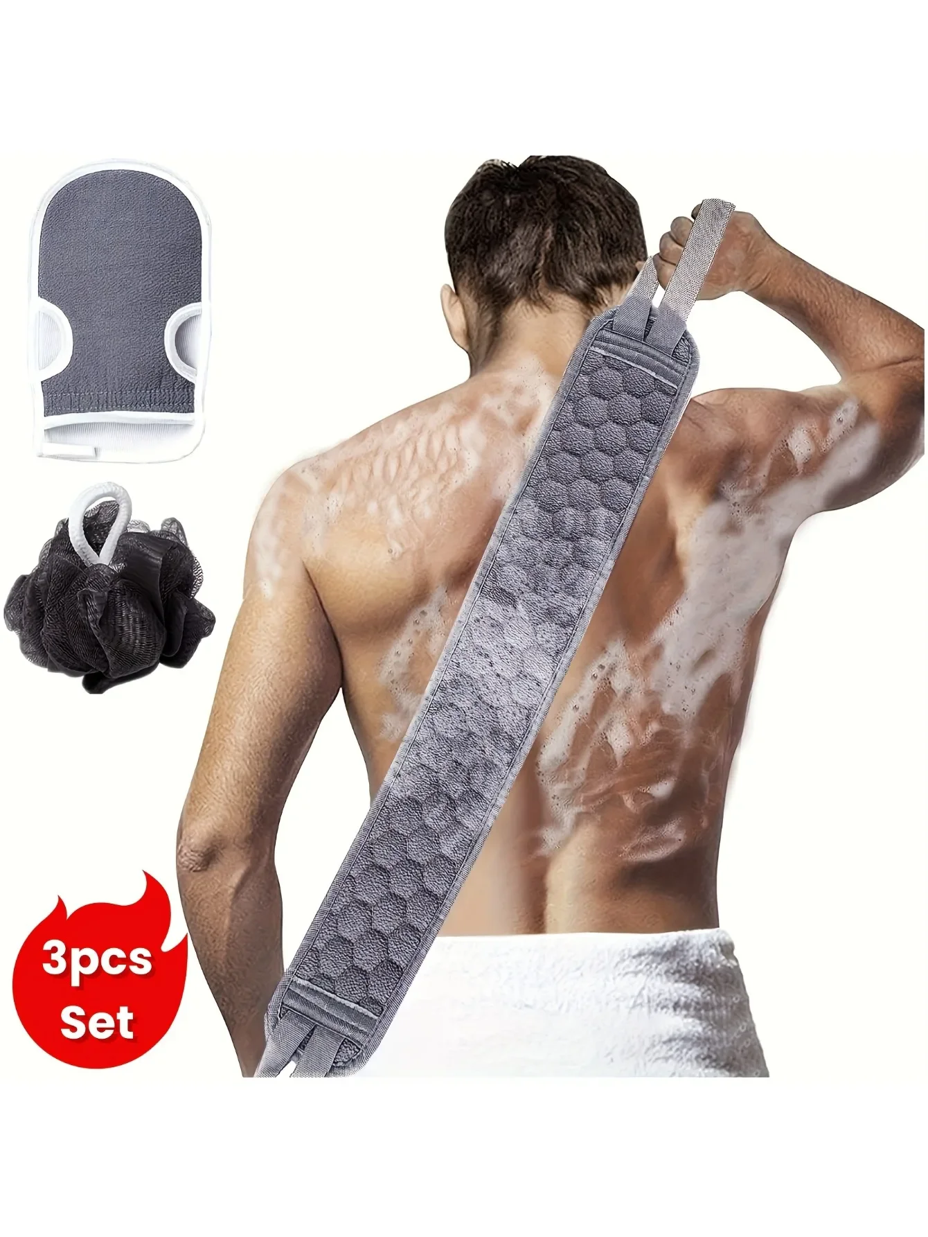 

Bath Sponge Loofah - Deep Cleansing and Energizing Skin - 3 Pieces/Set