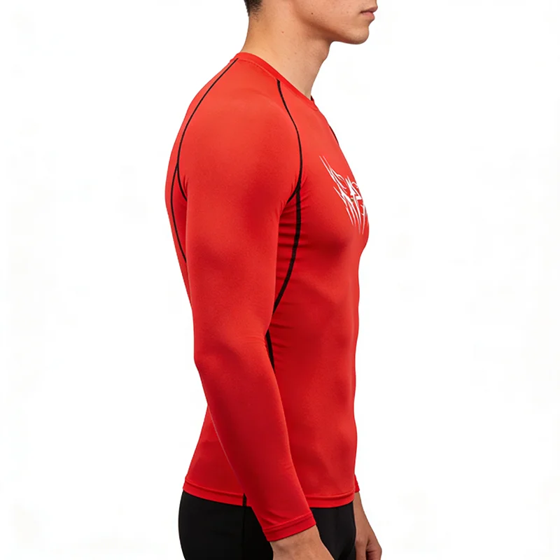 الجري للربيع والخريف للرجال، قمصان رياضية مضغوطة للياقة البدنية للرجال، تي شيرت سريع الجفاف، ملابس رياضية للتدريب في صالة الألعاب الرياضية، قمصان جيرسي #4