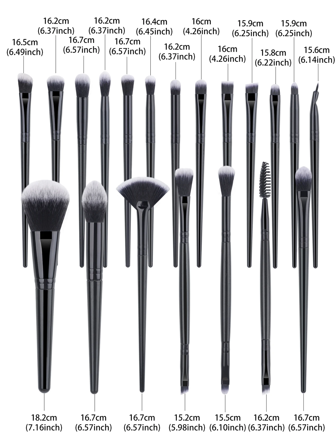 Set di pennelli per trucco nero da 40 pezzi Kit per trucco professionale Set di strumenti per trucco multifunzionale con accessori per il trucco del viso