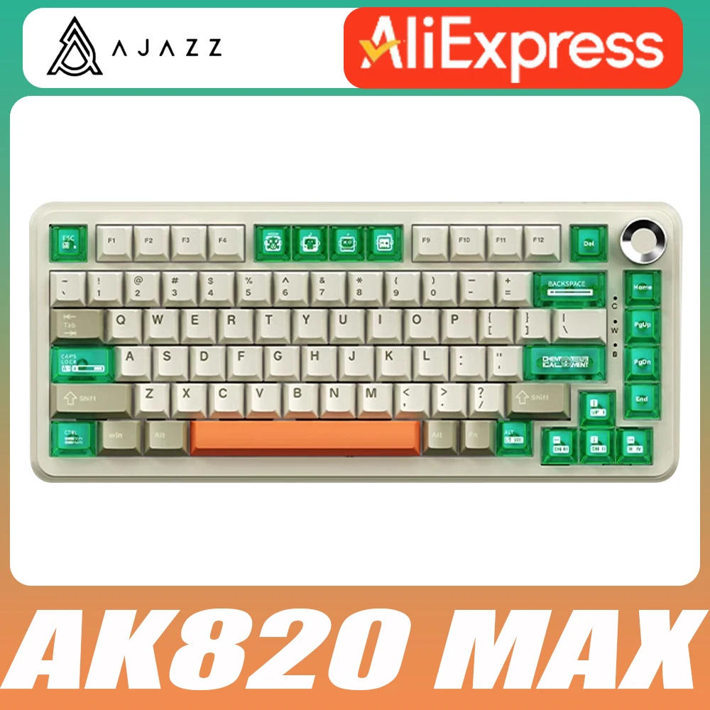 

Ajazz Ak820max Mechanical Keyboard Multifunctional Knob Smart Screen 8000mAh Wireless Gaming Keyboard 75% Tri Mode Pc Gamer Gift