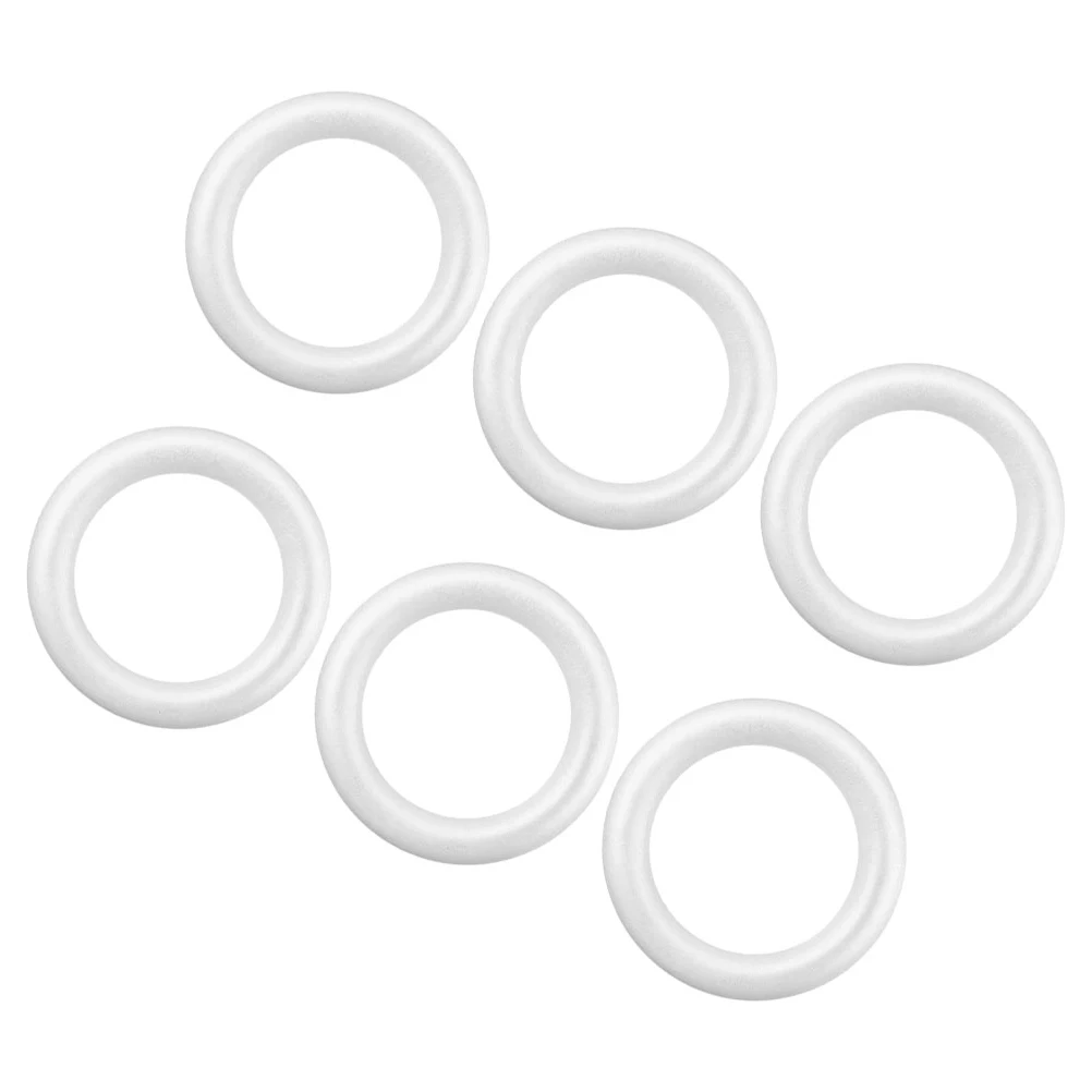 

6 Pcs Decor Wreath Rings for Crafts Frame Supplies Foam Circles Form White Making