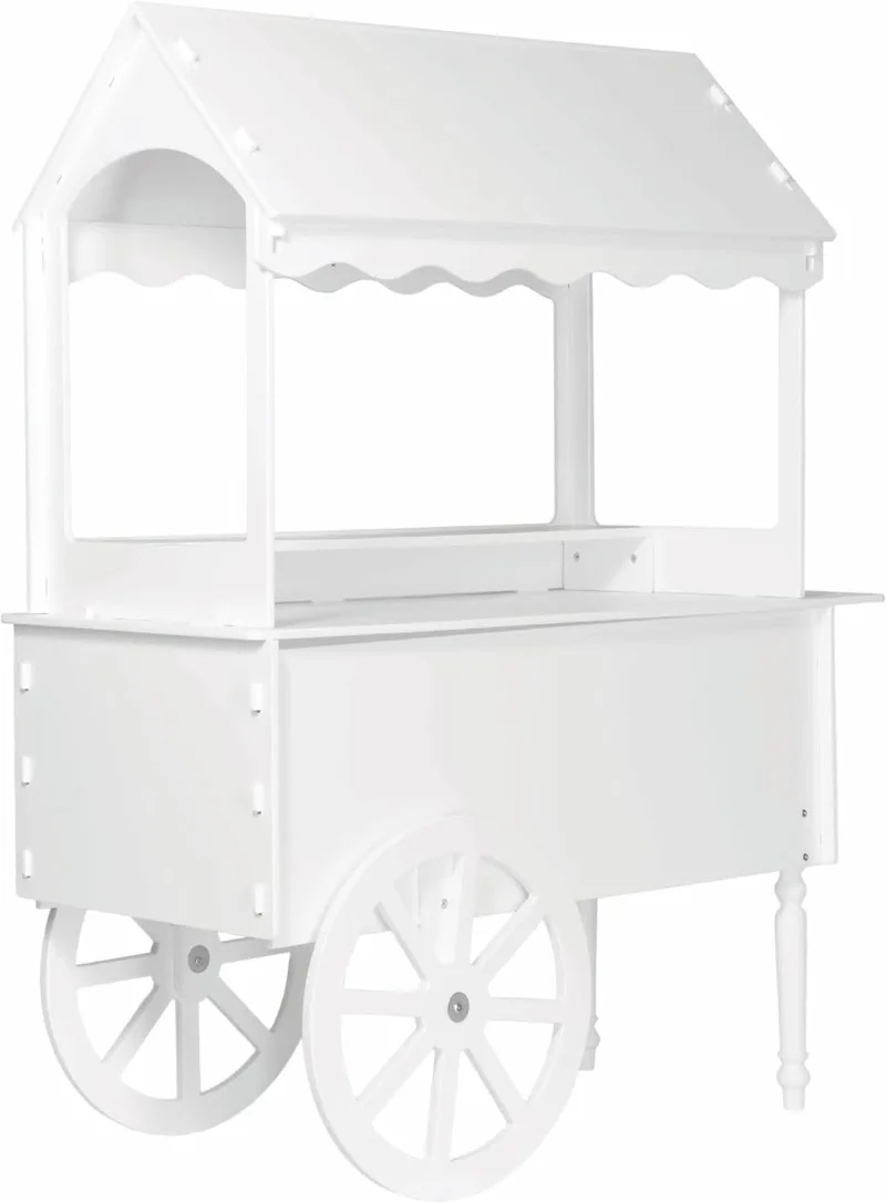 

Vintage Candy Cart Display Stand with Wheels - Decorated Dessert Cart for Parties, Birthdays & Weddings - Easy to Assemble