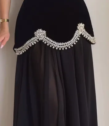 Custom Strapless Evening Dresses A-line Party Gowns Velvet Chiffon Rhinestone Women Formal Prom Dresses