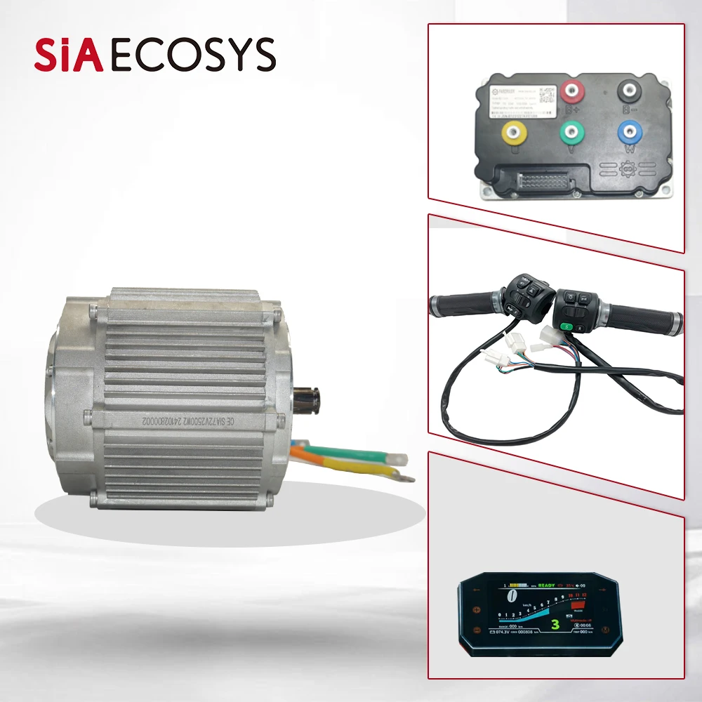 

SiAECOSYS SIA138-60 2500W Mid Drive Motor 60N.m Peak Motor with Fardriver ND72300 Controller Coloful TFT Speedometer Kit