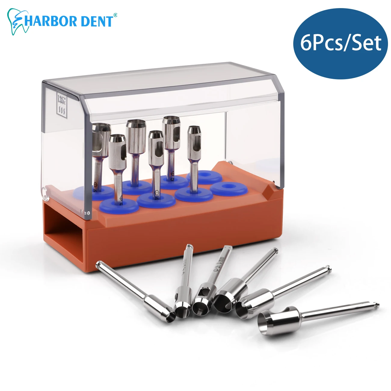 

6Pcs/Set Dental Implant Gingival Tissue Punch Tool Drill Kit Stainless steel Oral Mucosal Tissue Circular Bone Trephine Bur
