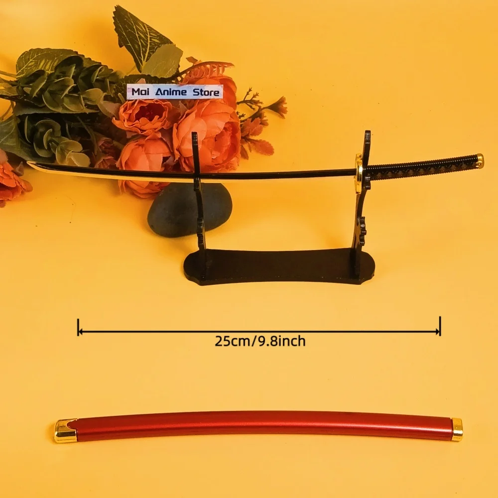 Couteau Ninja Demon Slayer Katana de 10 pouces, taille réelle, Anime japonais, épée Metel, petit sabre de samouraï Original en métal, jouet non tranchant, cadeau