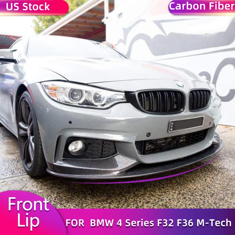 

for BMW 4 Series F32 F36 M-Sport 2-Door 2014-2019 Carbon Fiber Front Bumper Lip Spoiler Car Front Lip Chin Apron Body Kit
