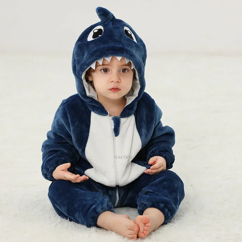 Cartoon Leeuw Varken Koe Dinosaurus Cosplay Kostuum Jongen Meisje Peuter Dier Jumpsuit Baby Rompers Baby Kleding Pyjama Kids Kigurumi