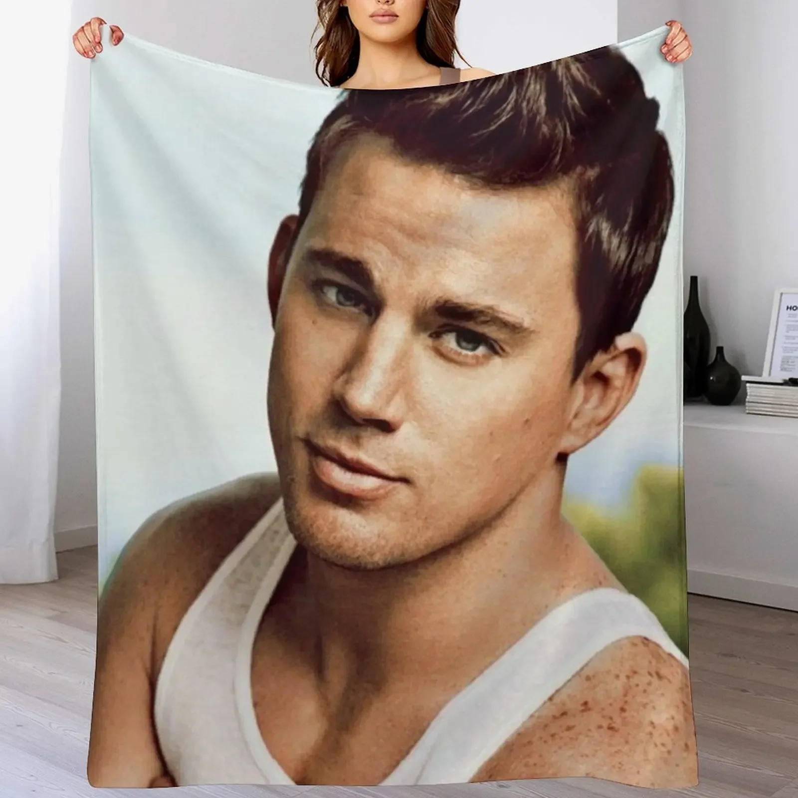 

channing tatum Throw Blanket Plaid on the sofa for sofa Travel Comforter Blankets