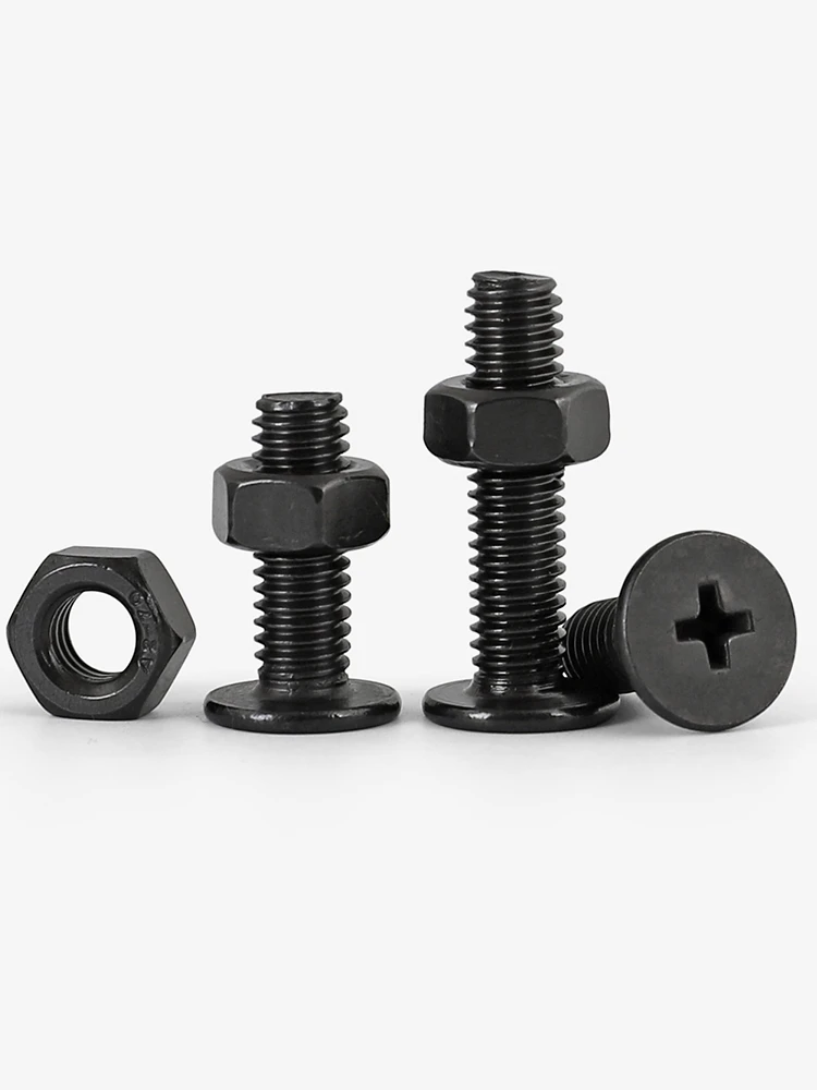 M2 M2.5 M3 M4 M5 M6 Black 304 Stainless Steel Cross Phillips Ultra Thin Super Low Flat Wafer Head Laptop Bolts Screws Nuts Set