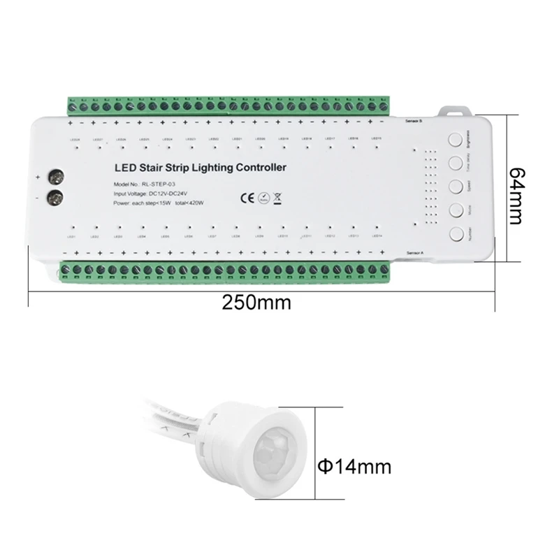 Inteligente Stair LED Motion Sensor Controller, indução Controller, Strip Dimmer, Stairway Light