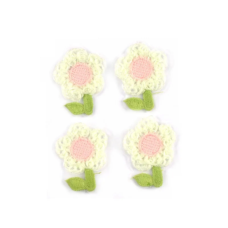 10pcs/lot 4.4x3.6cm Lace Edge Mix Color Flower Patches Crochet Applique Clothes DIY Embroidery Sewing Accessories Handmade Decor image 5