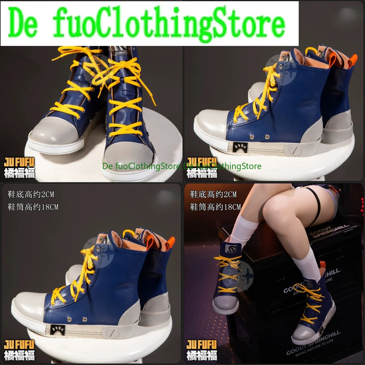 

Zenless Zone Zero Ju Fufu Cosplay Girl Boots Halloween Party Props Sports Custom Shoes