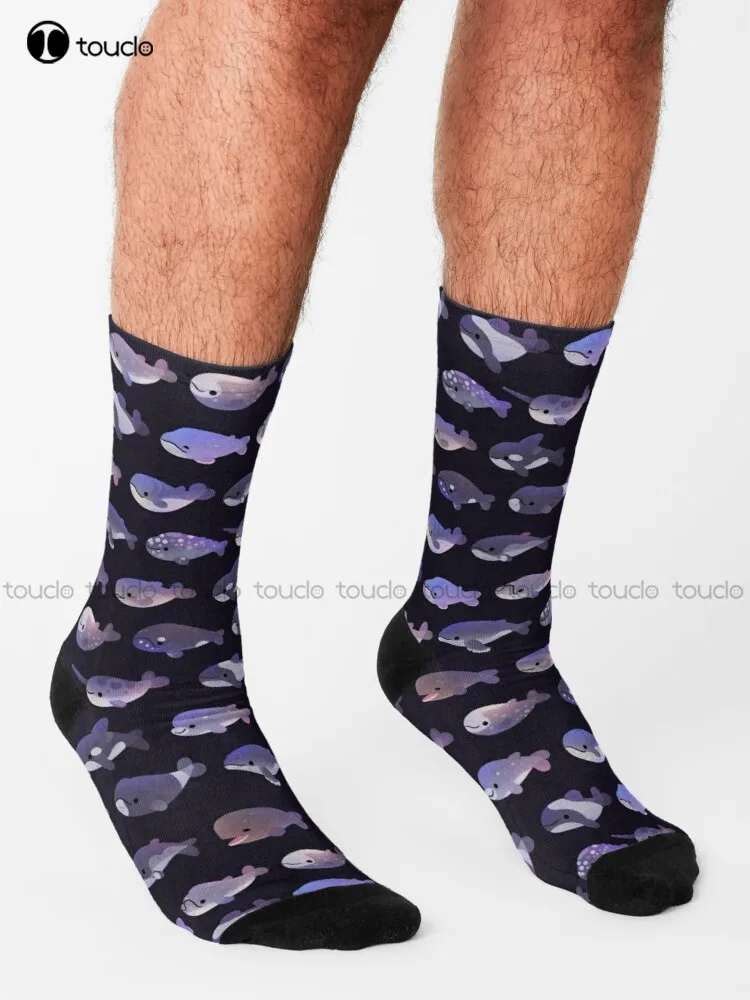 Whale Day Whale, Dolphin Socks Womens White Socks Unisex Adult Teen Youth Socks 360° Digital Print Harajuku Gd Hip Hop Gift Art