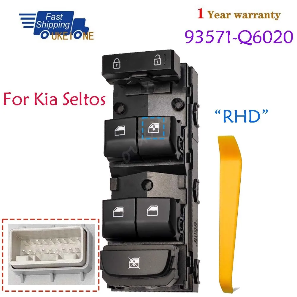 

93571-Q6020 Для Kia Seltos, передний правый, главный переключатель стеклоподъемника со стороны водителя, кнопка управления, детали регулятора