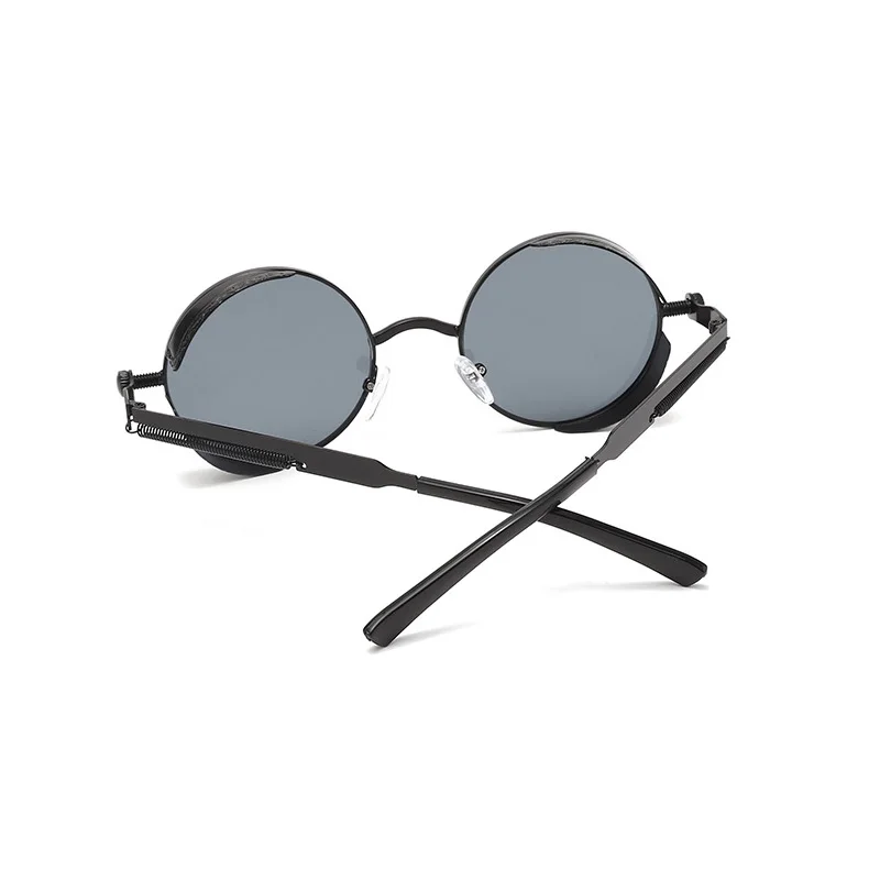 SHONEMES Round Sunglasses Vintage Steampunk Sun Glasses Hollow Frame Outdoor UV400 Eyewear Orange Black for Men Women