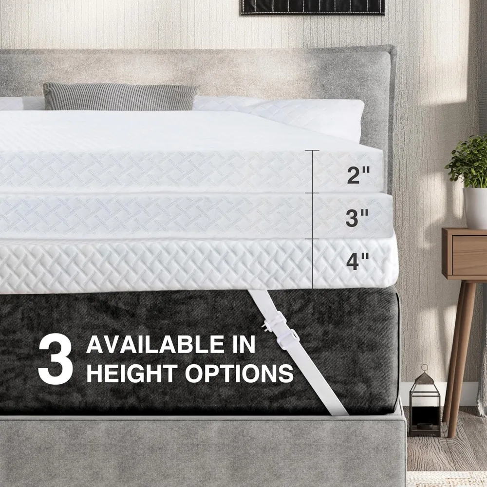 مرتبة علوية مزدوجة من إسفنج الذاكرة مقاس 3 بوصات مع غطاء قابل للإزالة، معتمدة من CertiPUR-US، نوم تبريد، تخفيف الضغط،