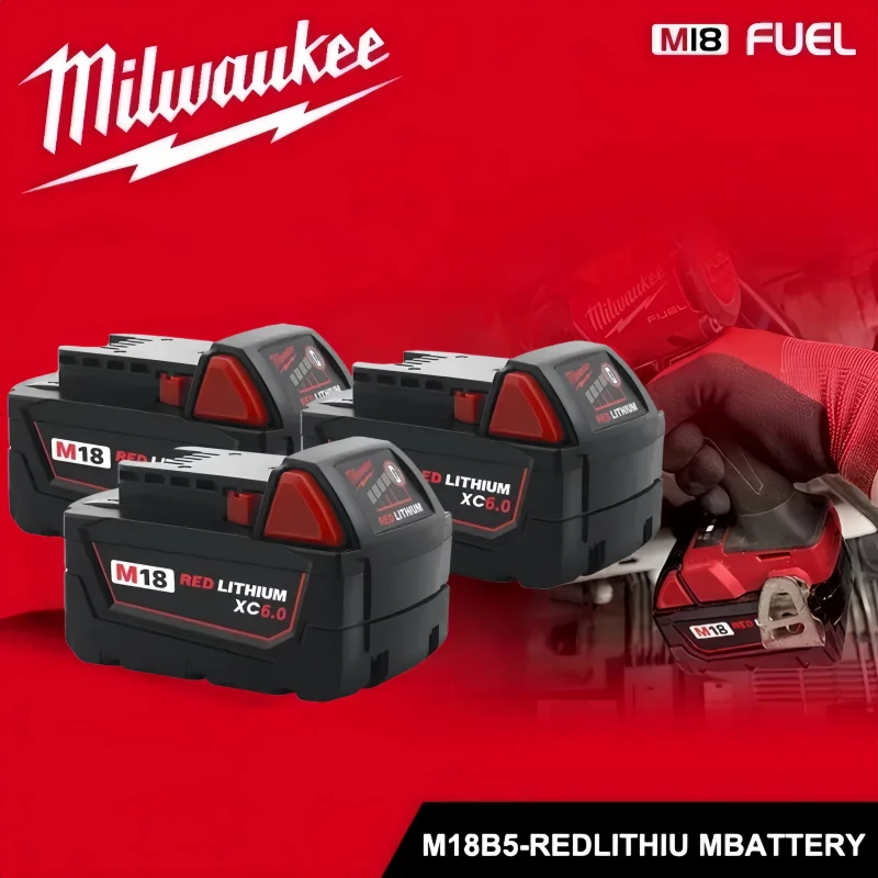 

6000mAh For Milwaukee M18 18V Replacement For Milwaukee M18B5 XC Li-ion battery 48-11-1815 2604-20 48-11-1850 charger