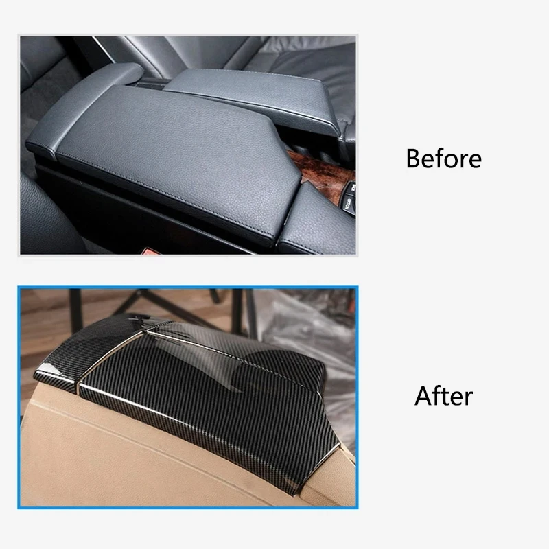 

For BMW 5 Series E60 carbon fiber accessories Car styling centerconsole storage and sorting armrest box protection sticker cover