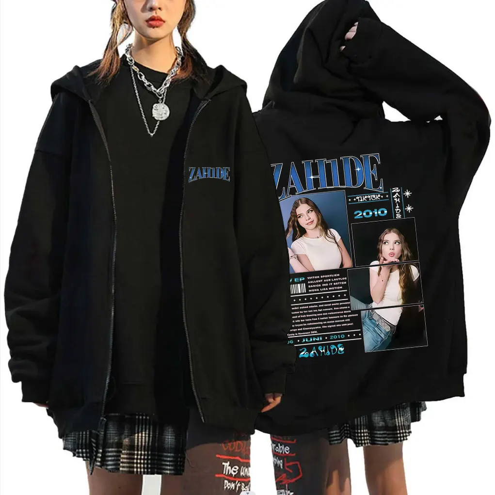 

Zahide Graphic Zipper Hoodie Men Women Clothing Casual Vintage Zip Up Jacket Men's Fashion Oversized Zip Up Sweatshirt Fans Gift
