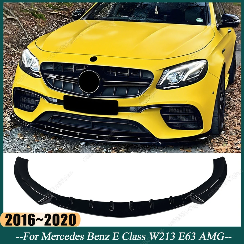 

For Mercedes Benz E Class W213 E63 AMG 2016-2020 Car Front Bumper Lip Spoiler Splitter Diffuser Bodykits Tuning ABS Gloss Blcak