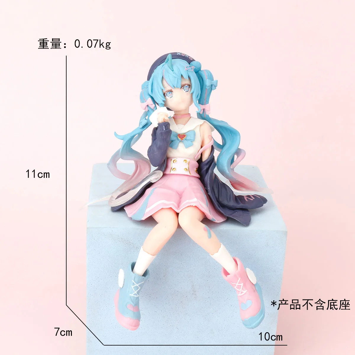 Nowa figurka akcji Hatsune Miku, figurka anime, różowa sakura, pozycja siedząca, model z PVC, zabawka, dekoracja, kolekcjonerski prezent.