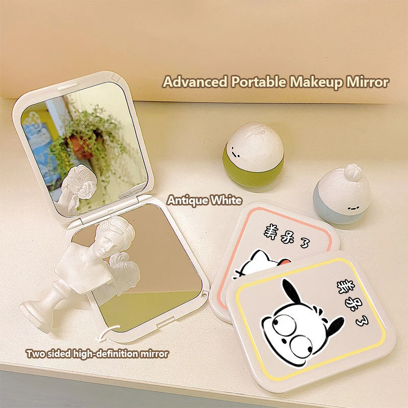 Sanrio Hello Kitty Mini Folding Makeup Mirror With Com Portable Cute For Women Girls Mini Handheld Makeup Mirror