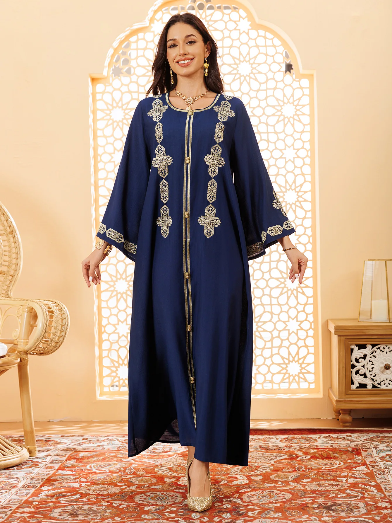 Abayas-Robe Maxi Brodée pour Femme Musulmane, Kaftan de Turquie, Kebaya Arabe, Caftan Marocain, Islam Jalabiya, Eid