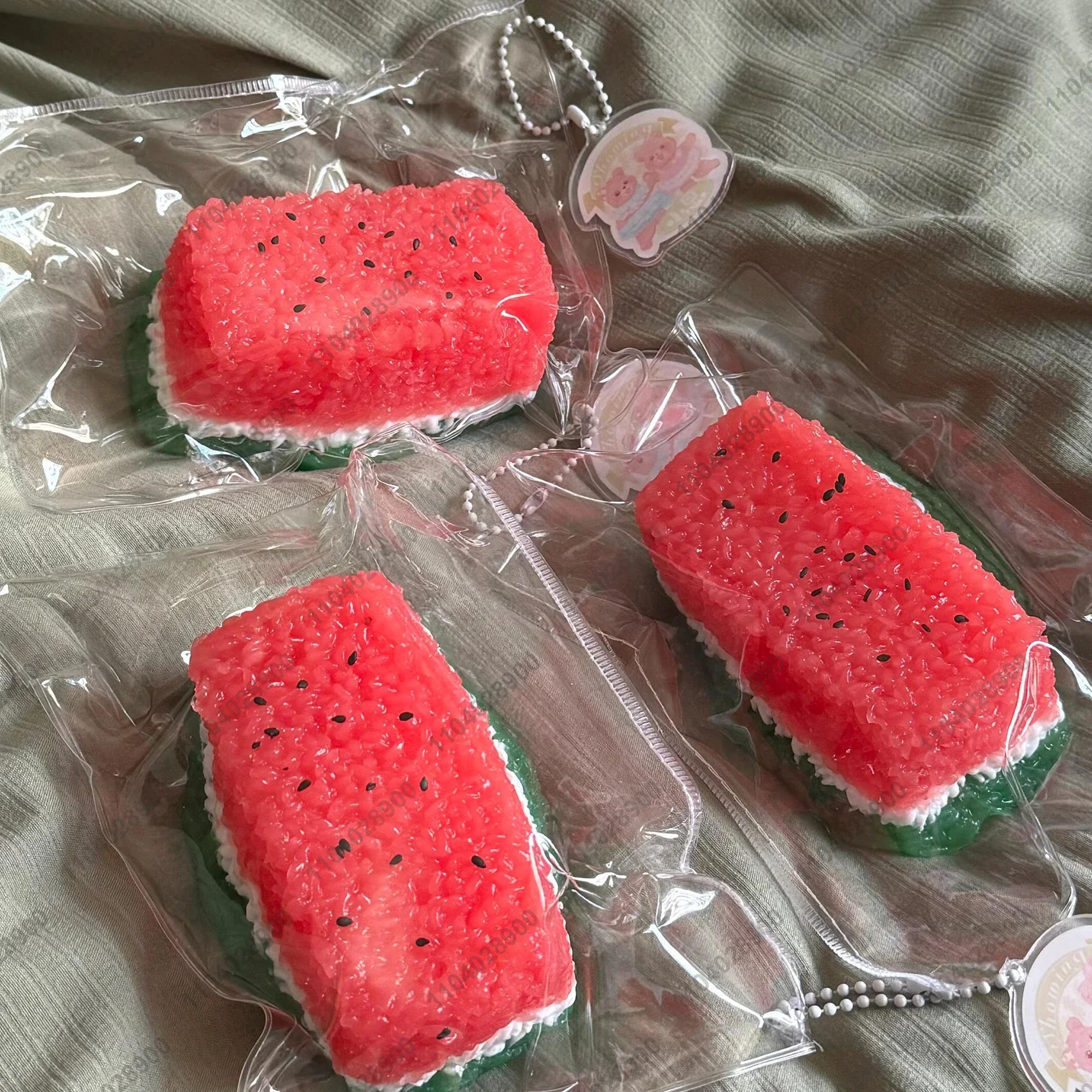 Watermelon Rice Cake Taba Squishy Watermelon Cake Pastry Silicone Squeeze Toy Release Stress Hand Relax Gift Toy