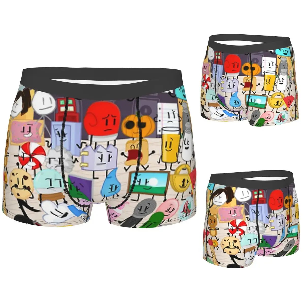 

Boxer Underpants Shorts Object-All-Stars Poster BFDI Panties Men Soft Underwear for Homme Man Boyfriend Gifts
