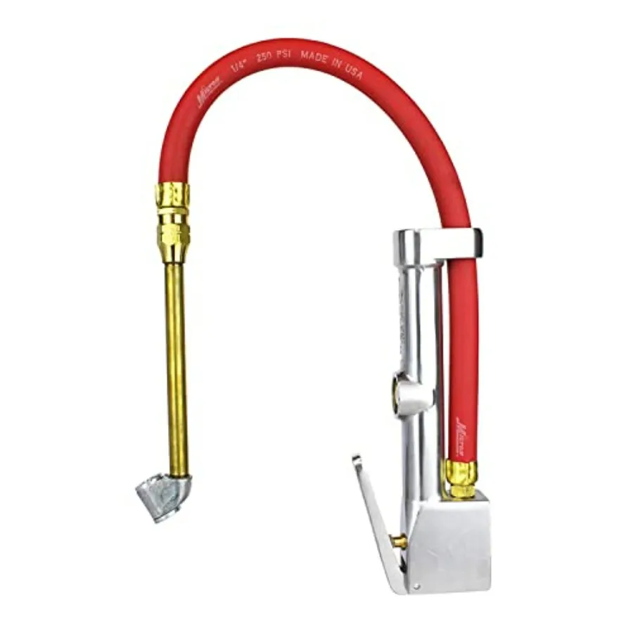 

Tire Inflator Gauge with Dual Head Air Chuck 15 Air Hose 10-160 PSI for Car Maintenance Black Durable and Accurate