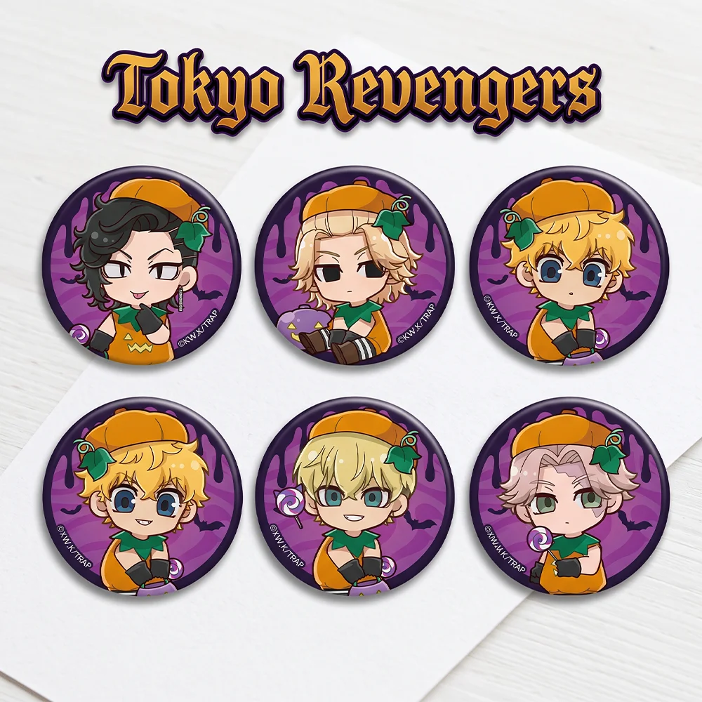 Tokyo Revengers Mikey Sano Manjiro Matsuno Chifuyu Badge Halloween Gifts 58MM Acrylic Stand Keychain Backpack Decoration Charm
