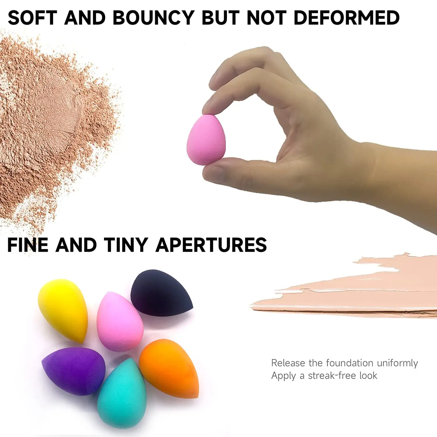 30-Piece Mini Makeup Sponge Set for Flawless Foundation Application, Multi-Colored Beauty Blenders