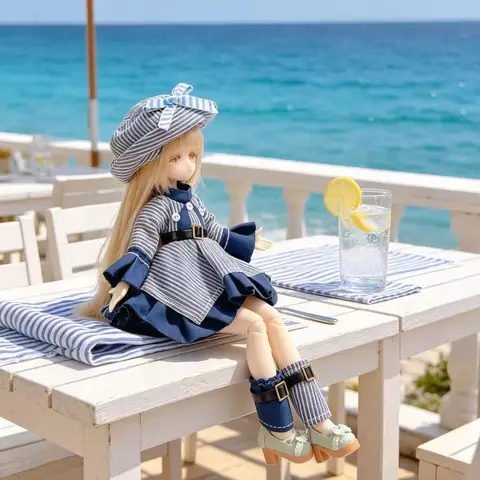 Платье для куклы Blythe в полоску