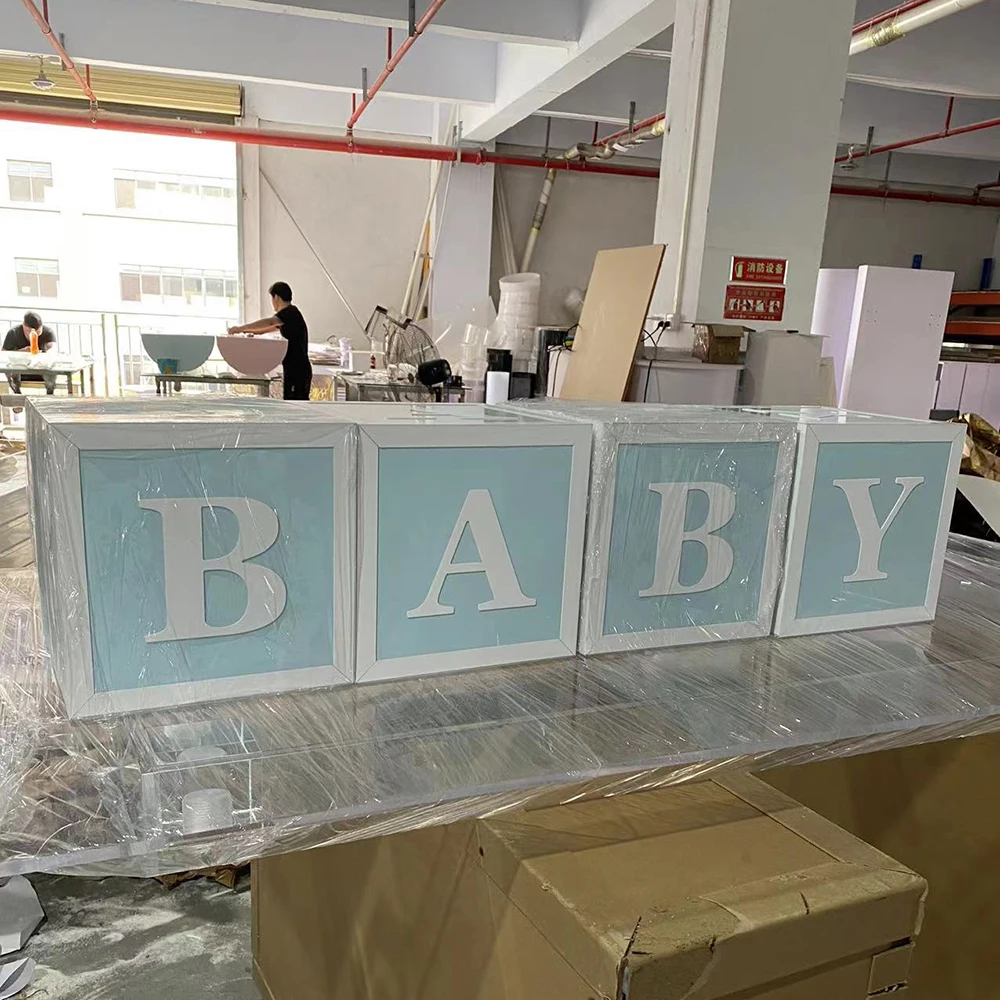 2024 Modern Baby Show Display Birthday BABY Block Acrylic For Wedding Anniversary Birthday Party Decoration Available