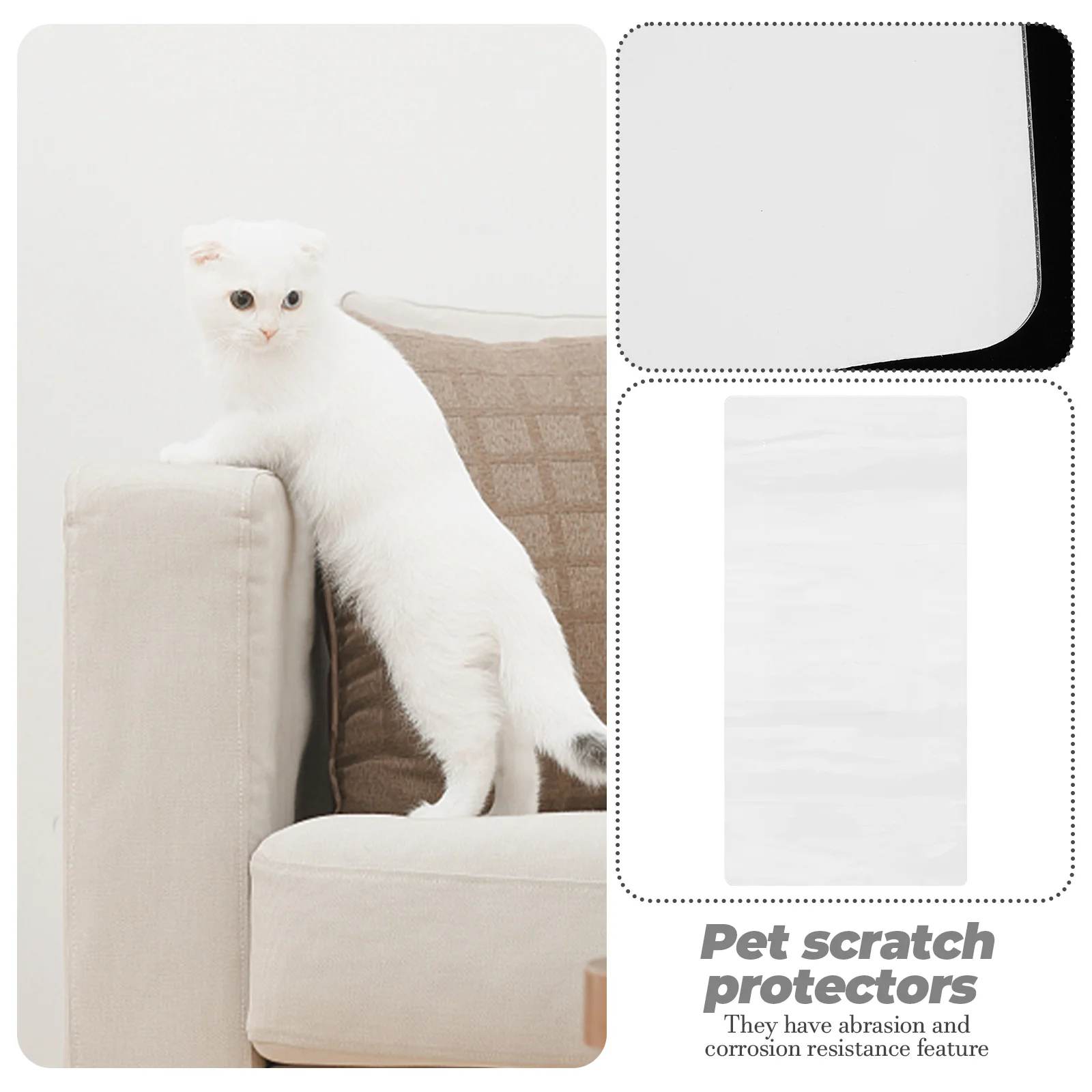 

4pcs Cat Stickers 23x46cm Furniture Sofa Scratching Protectors Scratch Protectors Flexible PVC Invisible