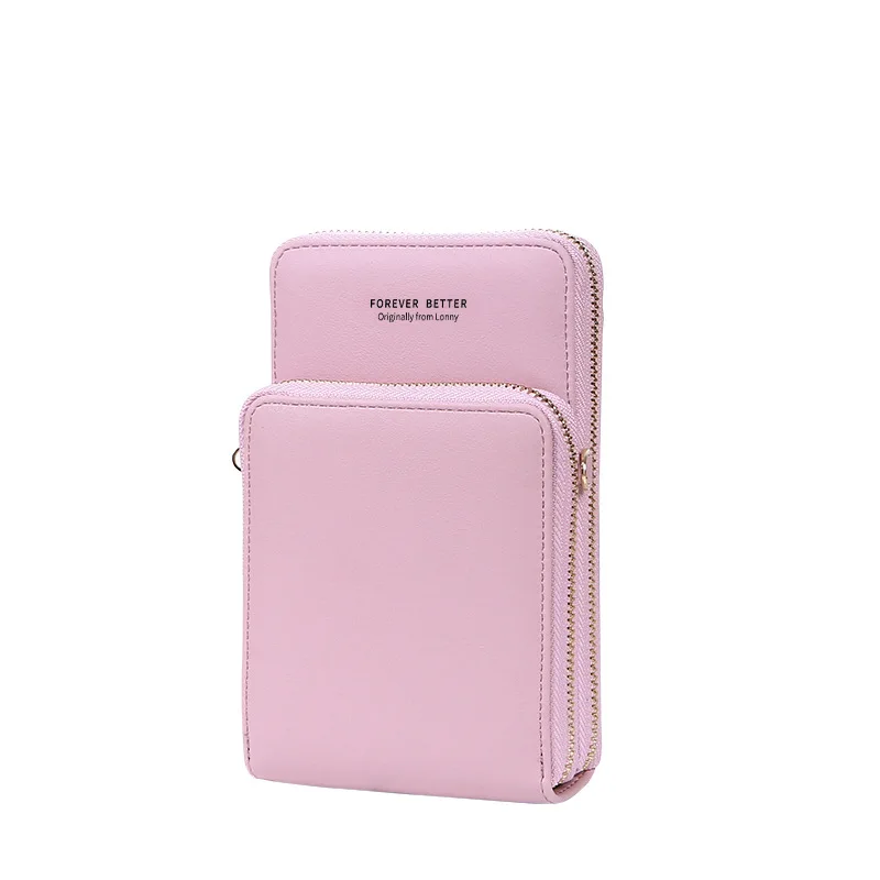 Saco de moda coreana grande capacidade crossbody saco cor sólida multifuncional saco do telefone móvel feminino crossbody carteira bolsa