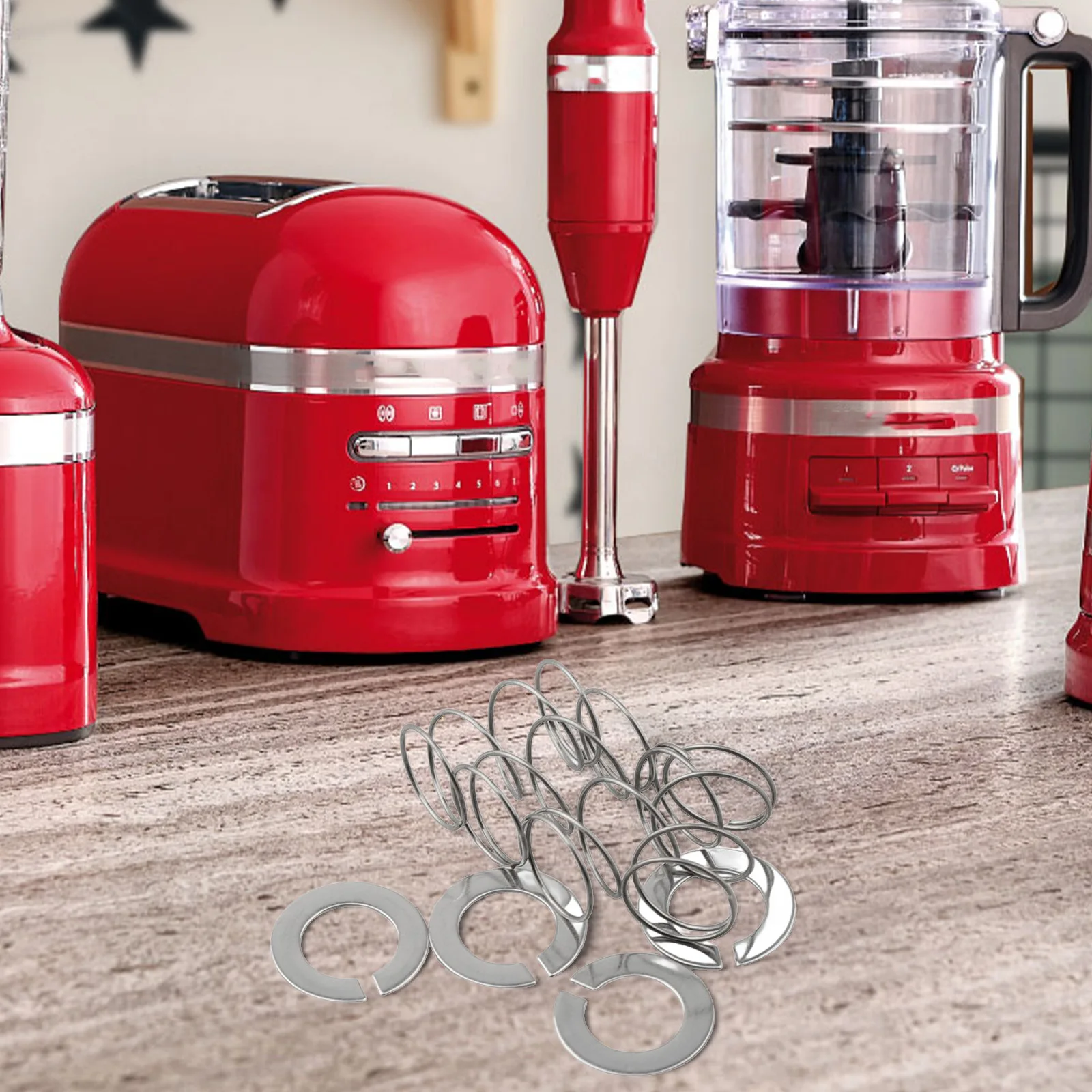 Набор из 4 пружин и шайб из нержавеющей стали для миксеров Kitchenaid, совместимых с моделями от 3 до 8 QT
