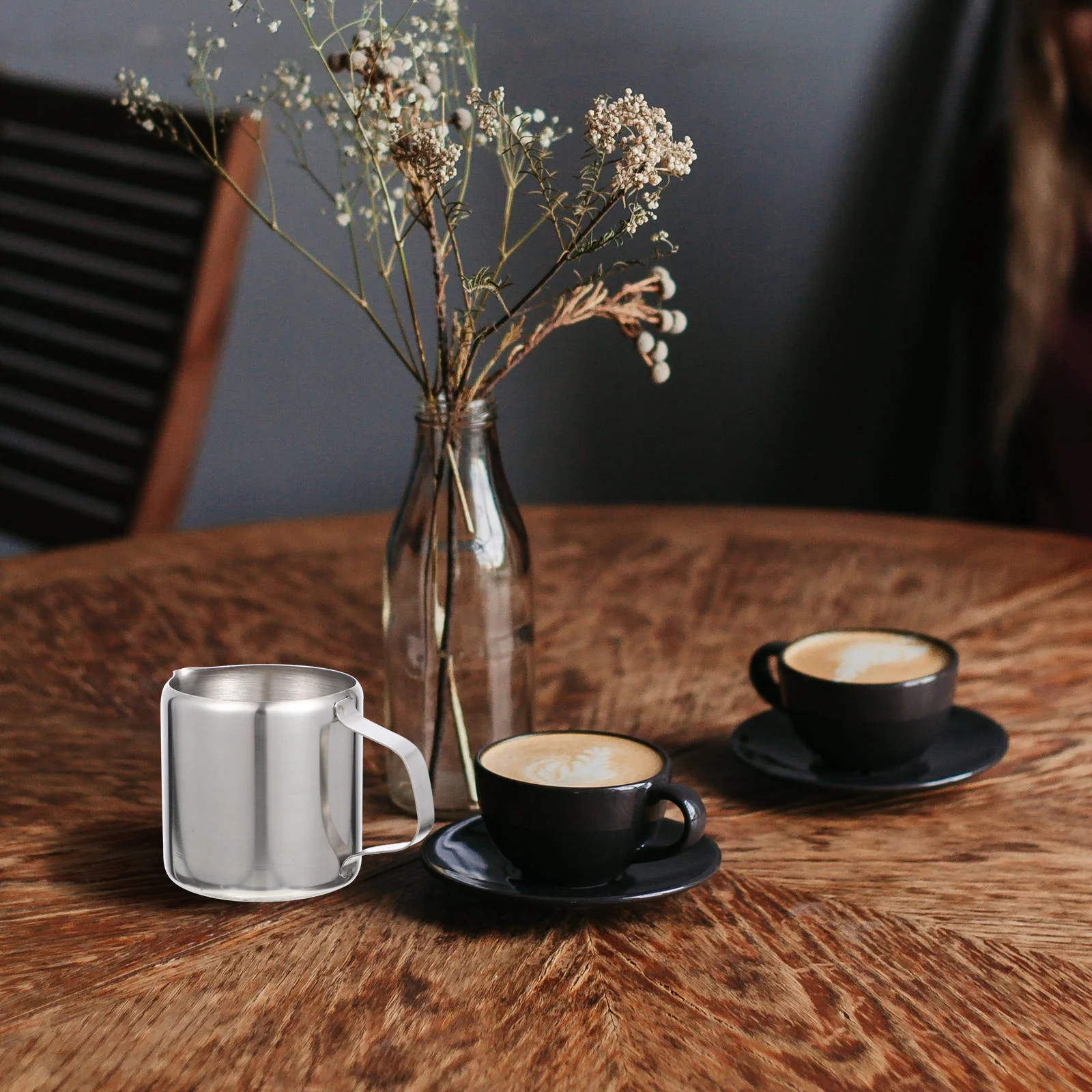 

Stainless Steel Milk Frothing Pitcher Professional Milk Frother Cup Easy Clean Coffee Steaming Container for Cafe Home