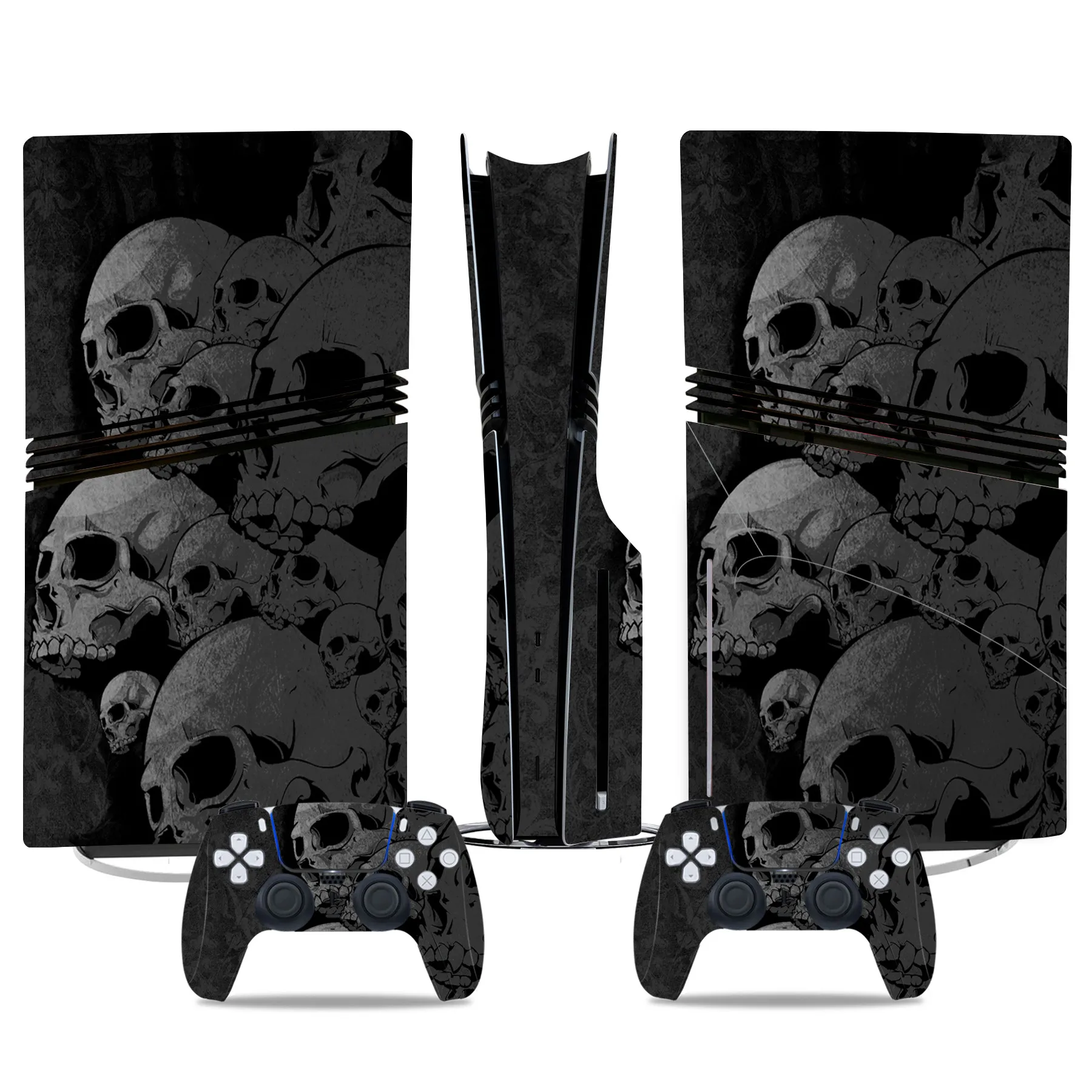 Skull Skins für PS5 Pro Skin Disc Edition Konsole und Controller Cover Aufkleber Wrap Vinyl kompatibel mit PS5 SLIM Disc Version