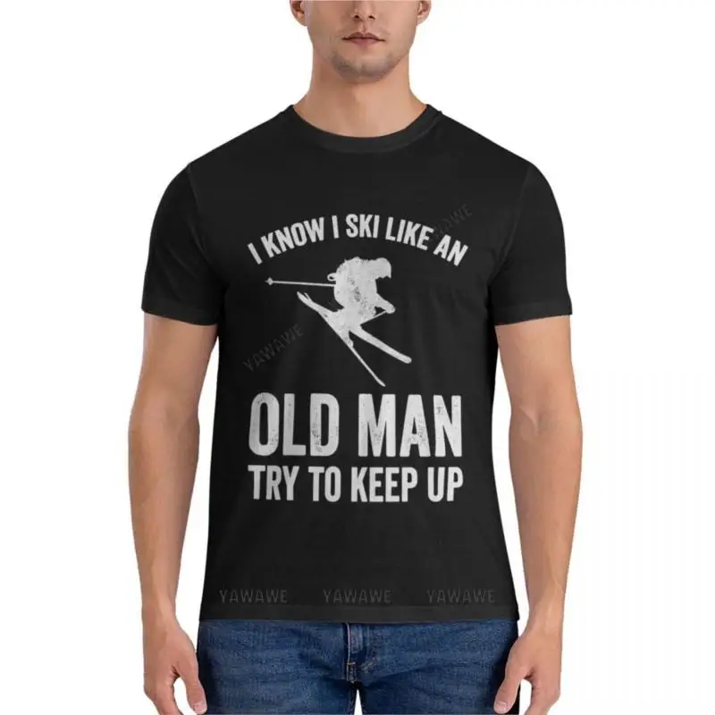 I know I ski like an old man try to keep up - Funny skiing lover Essential T-Shirt mens vintage t shirts heavyweight t shirts