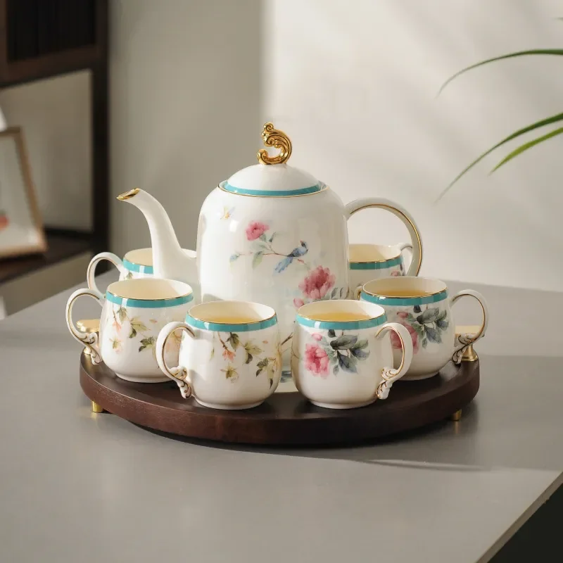 Bone china water set tea set teapot teacup set opened housewarming gift light luxury high-end gift box