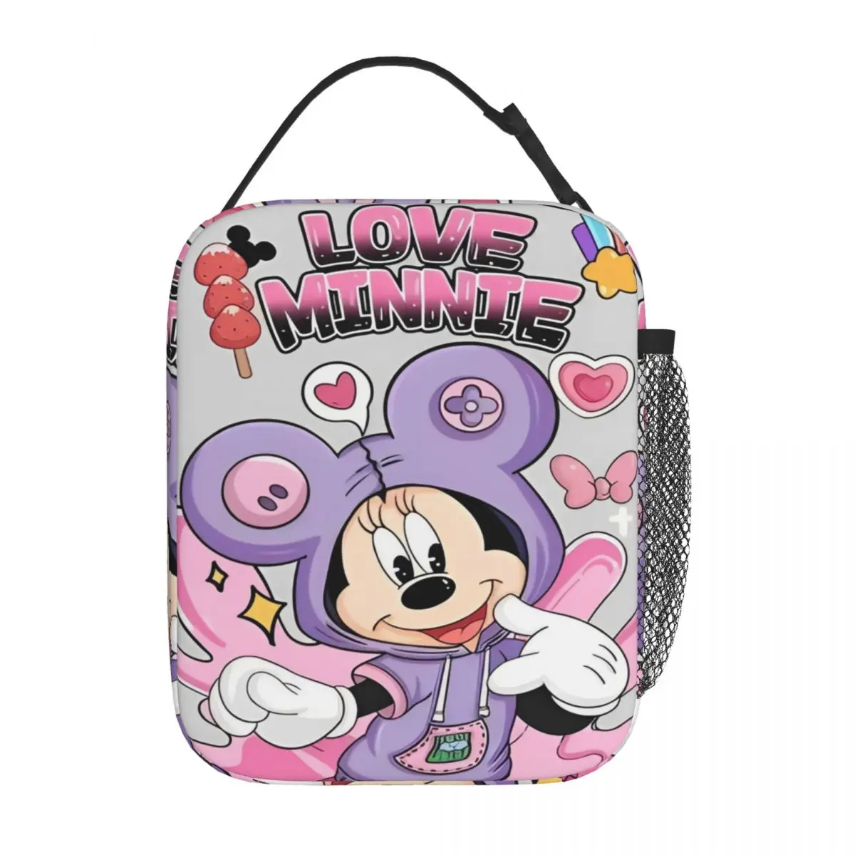 Fiambrera térmica aislante para viaje, fiambrera térmica con diseño de Minnie Mouse, a la moda