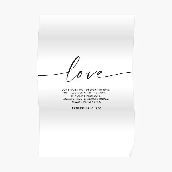 Love Corinthians 13 6 7  Poster Vintage Art Modern Picture Print Room Funny Home Painting Wall Mural Decoration Decor No Frame